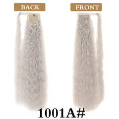 Synthetic Long Corn Wavy Ponytail Hairpiece Wrap on Hair Clip Black Brown Ombre Brown Blonde Hair Extensions Pony Tail 32inch