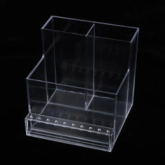 Transparent Nail Drill Bits Holder Acrylic Display Manicure Tools 3 Row 10 Holes Clear Nail Drill Machine Organizer Storage Box