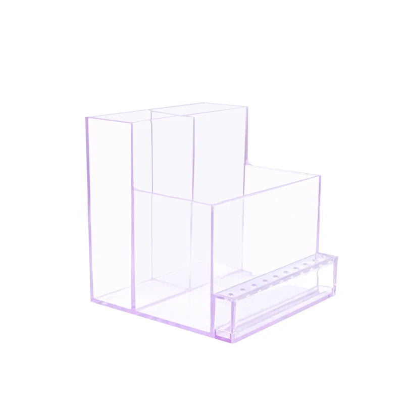 Transparent Nail Drill Bits Holder Acrylic Display Manicure Tools 3 Row 10 Holes Clear Nail Drill Machine Organizer Storage Box
