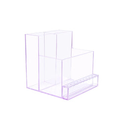 Transparent Nail Drill Bits Holder Acrylic Display Manicure Tools 3 Row 10 Holes Clear Nail Drill Machine Organizer Storage Box