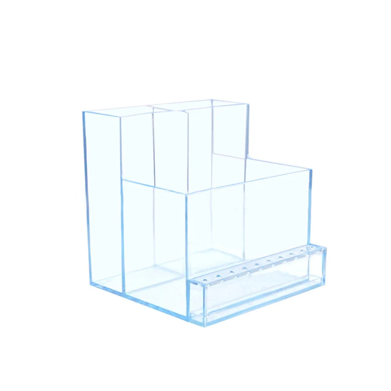 Transparent Nail Drill Bits Holder Acrylic Display Manicure Tools 3 Row 10 Holes Clear Nail Drill Machine Organizer Storage Box