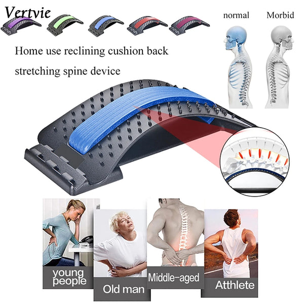 Vertvie Back Massager Stretcher  Massageador Magic Stretch Fitness Lumbar Massage Tools Support Relaxation Pain