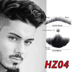 Wigundle Fake Beard Hand Made 100% Real Hair Swiss Lace Comfortable Invisible Mustache For Men Cosplay Man Decoration