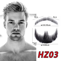 Wigundle Fake Beard Hand Made 100% Real Hair Swiss Lace Comfortable Invisible Mustache For Men Cosplay Man Decoration