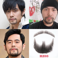 Wigundle Fake Beard Hand Made 100% Real Hair Swiss Lace Comfortable Invisible Mustache For Men Cosplay Man Decoration