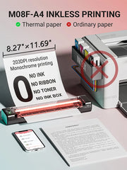 Wireless Portable Tattoo Printer Bluetooth Thermal Mobile Printer Inkless Tattoo Transfer Paper Printer for Home Office Business