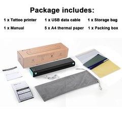 Wireless Portable Tattoo Printer Bluetooth Thermal Mobile Printer Inkless Tattoo Transfer Paper Printer for Home Office Business