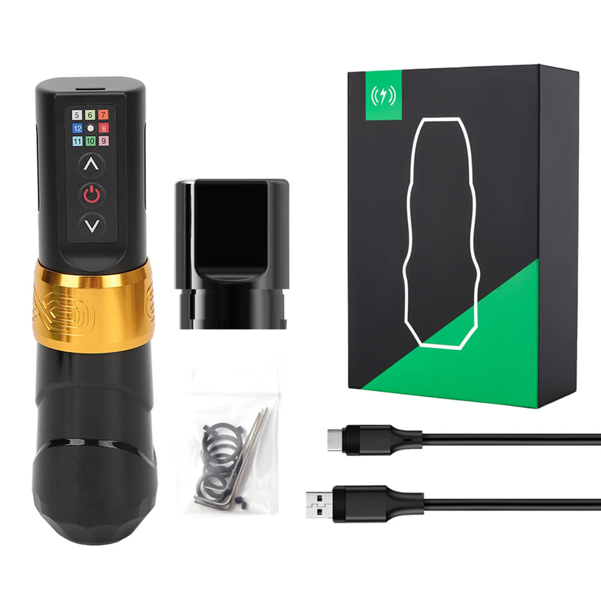 Wireless Tattoo Pen Kit 2400mAh Rotary Tattoo Machine Powerful Coreless Motor Tattoo Liner Shader for Salon Tattoo Body Art