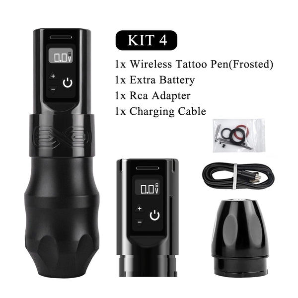 XNET EXO Professional Wireless Tattoo Pen Machine Powerful Coreless Motor 2100mAh Charge Battery Digital LED Display Ambition