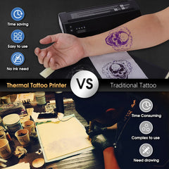 Portable Wireless Tattoo Printer Thermal Printer Transfer Bluetooth USB Mobile Machine Text PDF Document Maker with Paper