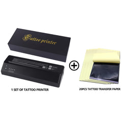 Portable Wireless Tattoo Printer Thermal Printer Transfer Bluetooth USB Mobile Machine Text PDF Document Maker with Paper