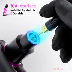 XNET Professional Rotary Tattoo Pen Quiet Tattoo Gun Machine Supply With LED Light Permanent Makeup Eyeliner for Tattoo Body