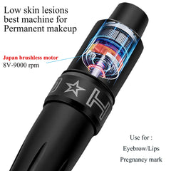 XNET Professional Rotary Tattoo Pen Quiet Tattoo Gun Machine Supply With LED Light Permanent Makeup Eyeliner for Tattoo Body
