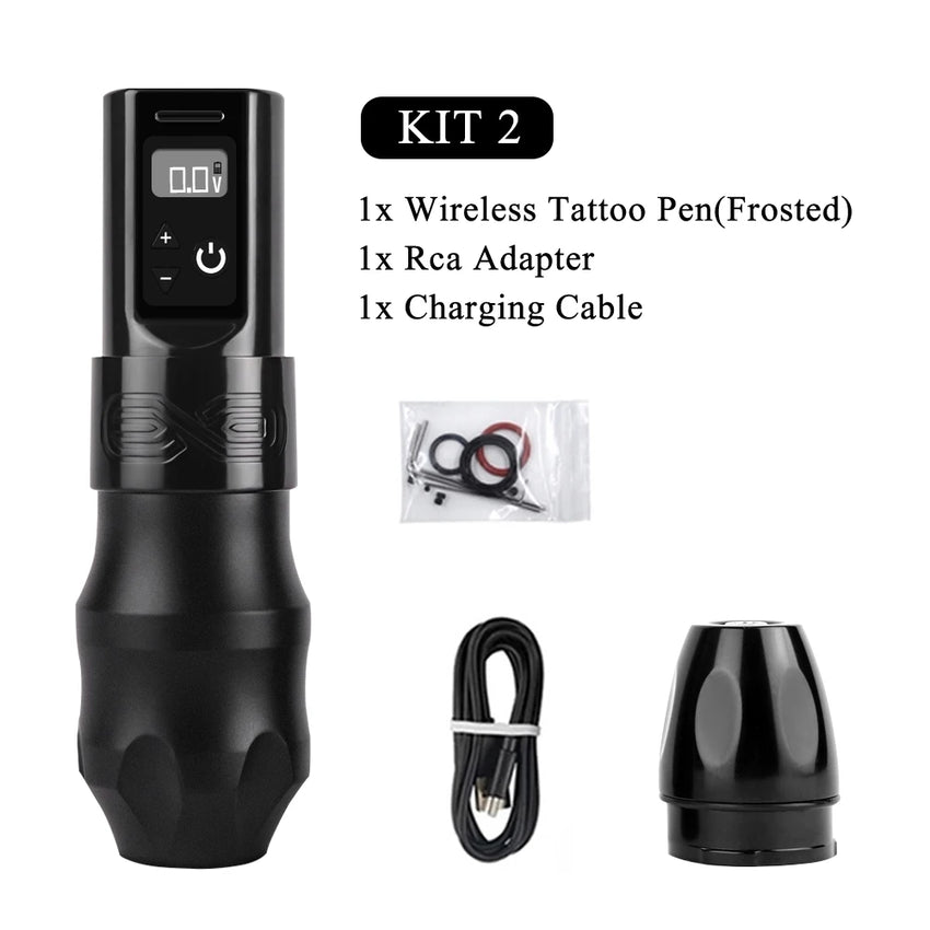 XNET Professional Wireless Tattoo Machine Pen Powerful Coreless Motor Two Battery Digital Display for Body Artist