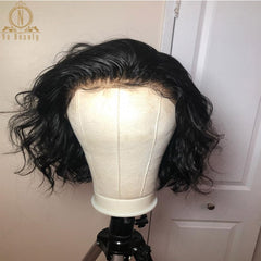 Bob Blue Preplucked Human Hair Lace Front Wigs - Bellelooks