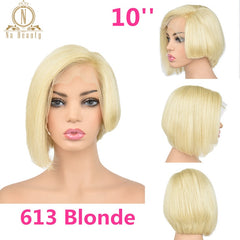 Pixie Cut Ombre Color Lace Front Human Hair Short Bob Wigs - Bellelooks