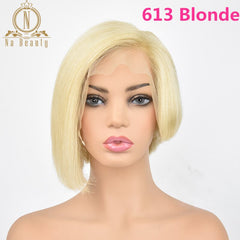 Pixie Cut Ombre Color Lace Front Human Hair Short Bob Wigs - Bellelooks