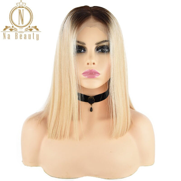 Lace Front Human Hair Wigs Pre Plucked Blonde Short Bob Wig With Baby Hair - Bellelooks