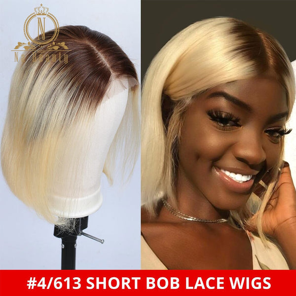 Lace Front Human Hair Wigs Pre Plucked Blonde Short Bob Wig With Baby Hair - Bellelooks