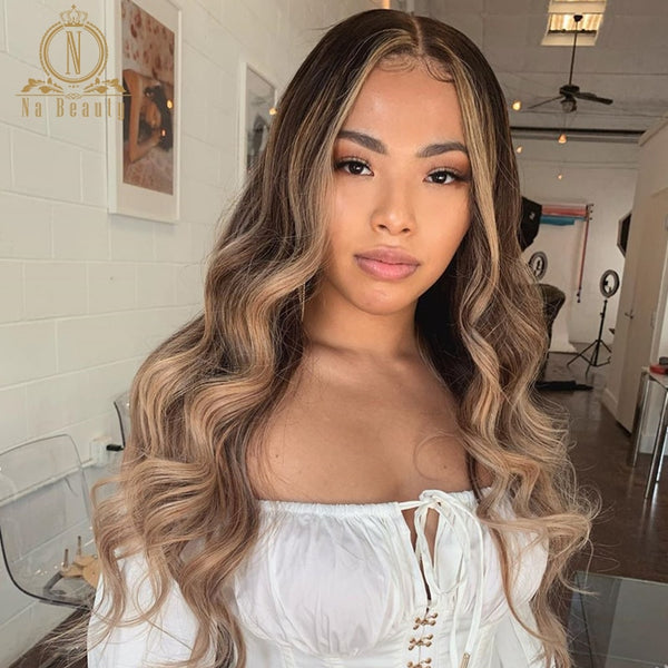 Body Wave Honey Blonde Deep Lace Front Human Hair Wig - Bellelooks