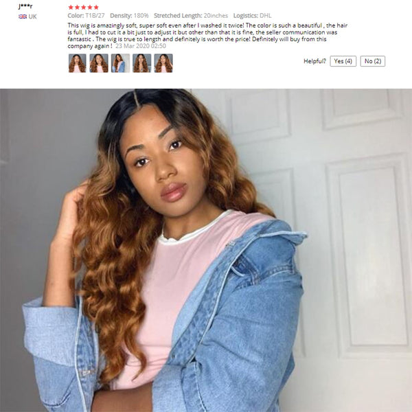 Lace Front Wigs Curly Ombre Colored Human Hair Wigs - Bellelooks