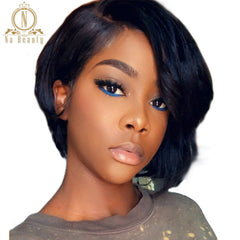 Lace Front Human Hair Short Wigs Bob Wigs Pixie Cut Ombre Wig - Bellelooks
