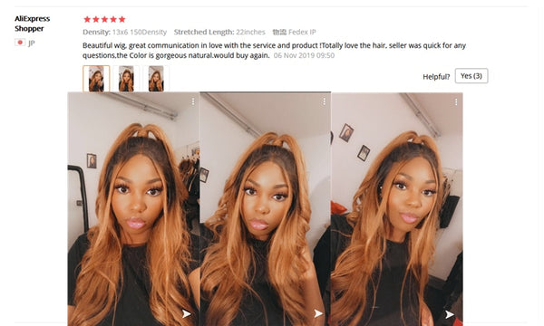 Straight 1b/27 Honey Blond Color Brazilian Remy Hair Wig with Baby Hair - Bellelooks