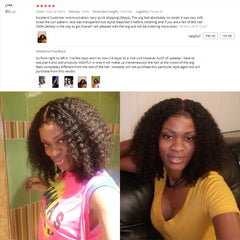 Afro Kinky Curly Human Hair Wig Ombre Colored  Lace Front Human Hair Wigs - Bellelooks