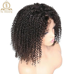 Afro Kinky Curly Human Hair Wig Ombre Colored  Lace Front Human Hair Wigs - Bellelooks