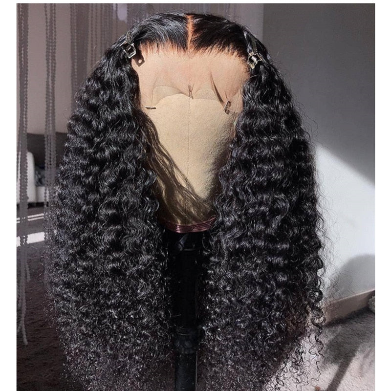 Afro Kinky Curly Human Hair Wig Ombre Colored  Lace Front Human Hair Wigs - Bellelooks