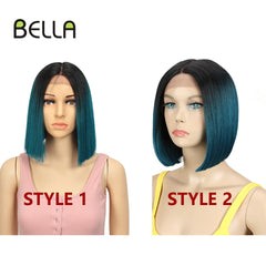 BELLA Short Wig BOB Nature Color Blue Blonde Green 7 Colors - Bellelooks