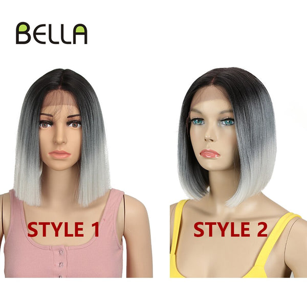 BELLA Short Wig BOB Nature Color Blue Blonde Green 7 Colors - Bellelooks