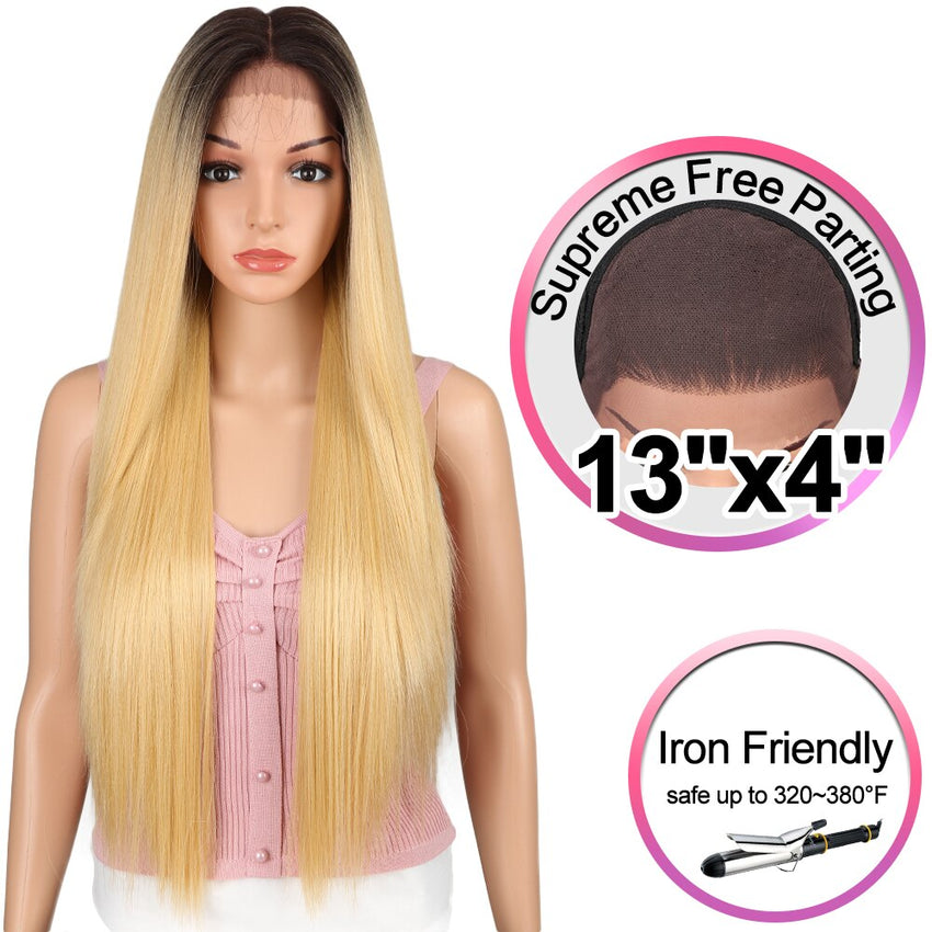 Bella Long Straight Hair Light Color Black 613 Blonde Red Wig - Bellelooks