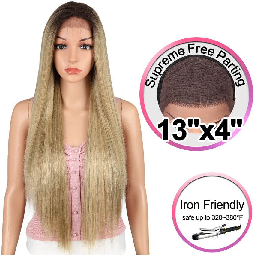 Bella Long Straight Hair Light Color Black 613 Blonde Red Wig - Bellelooks