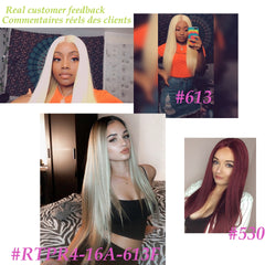 Bella Long Straight Hair Light Color Black 613 Blonde Red Wig - Bellelooks