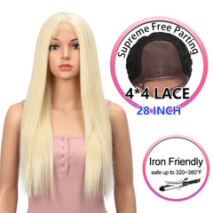 Bella Long Straight Hair Light Color Black 613 Blonde Red Wig - Bellelooks