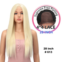 Bella Long Straight Hair Light Color Black 613 Blonde Red Wig - Bellelooks