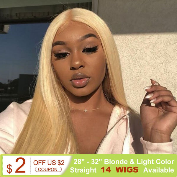 Bella Long Straight Hair Light Color Black 613 Blonde Red Wig - Bellelooks