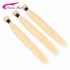 Blond Brazilian Hair Platinum 613 Blonde Hair 3 Bundles Straight Body Wave - Bellelooks