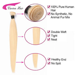 Blond Brazilian Hair Platinum 613 Blonde Hair 3 Bundles Straight Body Wave - Bellelooks