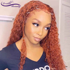 Colored Ginger Wig Orange Lace Front Human Hair Wig Colored 360 Lace Frontal Wig Full Lace Human Hair Wigs 180% Preplucked - Bellelooks