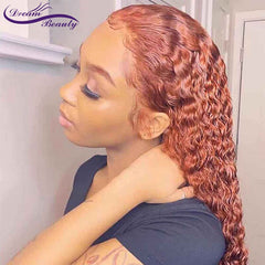 Colored Ginger Wig Orange Lace Front Human Hair Wig Colored 360 Lace Frontal Wig Full Lace Human Hair Wigs 180% Preplucked - Bellelooks