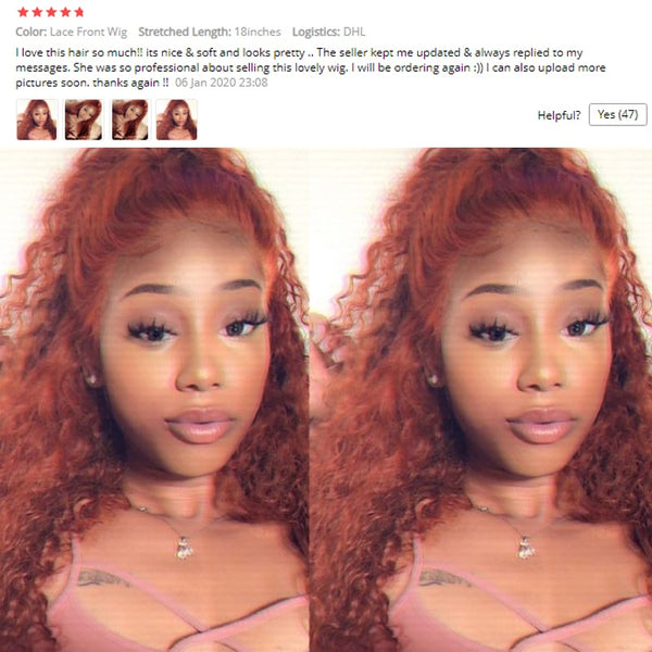 Colored Ginger Wig Orange Lace Front Human Hair Wig Colored 360 Lace Frontal Wig Full Lace Human Hair Wigs 180% Preplucked - Bellelooks
