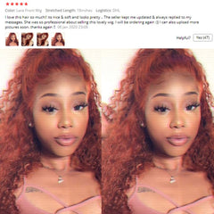 Colored Ginger Wig Orange Lace Front Human Hair Wig Colored 360 Lace Frontal Wig Full Lace Human Hair Wigs 180% Preplucked - Bellelooks