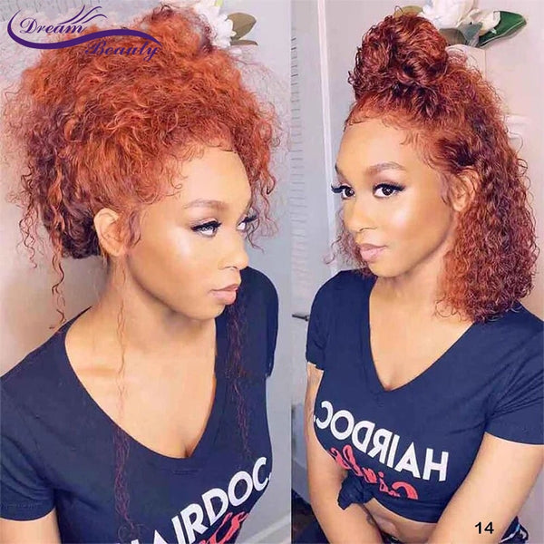 Colored Ginger Wig Orange Lace Front Human Hair Wig Colored 360 Lace Frontal Wig Full Lace Human Hair Wigs 180% Preplucked - Bellelooks