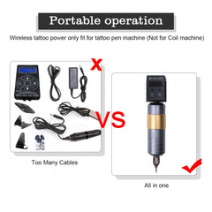 Complete Tattoo machine kit 4.5w Coreless motor Tattoo pen wireless/Adapter tattoo Power tattoo machine Set For Tattoo Artist - Bellelooks