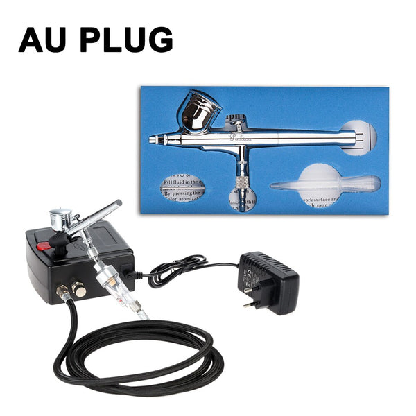 Dual Action Airbrush Set Spray Gun Air Compressor Kit Aerograph for Art Body Painting Temporary Tattoo Manicure Cake Model Nail - Bellelooks