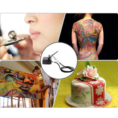 Dual Action Airbrush Set Spray Gun Air Compressor Kit Aerograph for Art Body Painting Temporary Tattoo Manicure Cake Model Nail - Bellelooks