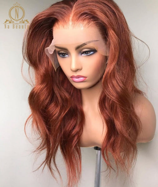 Ginger Orange Wig Human Hair Wig Colored 360 Lace Frontal Wig Body Wave Full Lace Human Hair Wigs For Black Women Nabeauty Remy - Bellelooks