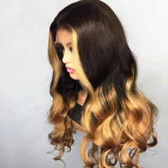 Honey Blonde Lace Front Wigs Body Wave Ombre Colored T Lace Human Hair Wigs For Black Women 13x6 Lace Frontal Wig Remy Nabeauty - Bellelooks